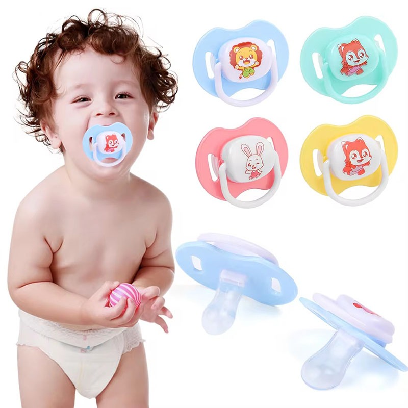 Cartoon Silicone Baby Pacifier with Cover BPA Free Safety Soft Material Convenient Carry Sleeping Baby Pacifier Easy To Hold Baby Pacifier Soother Toys