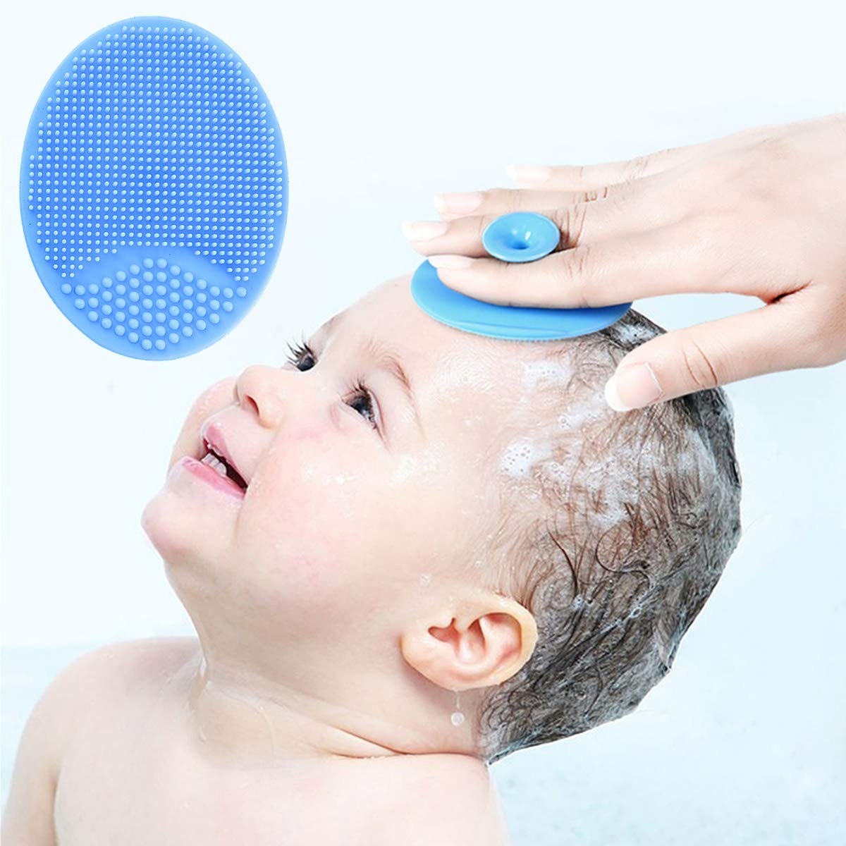 Reusable Silicone Baby Bath Body Soft Brush and Comb Sponge Face Hair Wash Brush Super Soft Shower Massage Brush Cleaning Brush for Baby Kids
