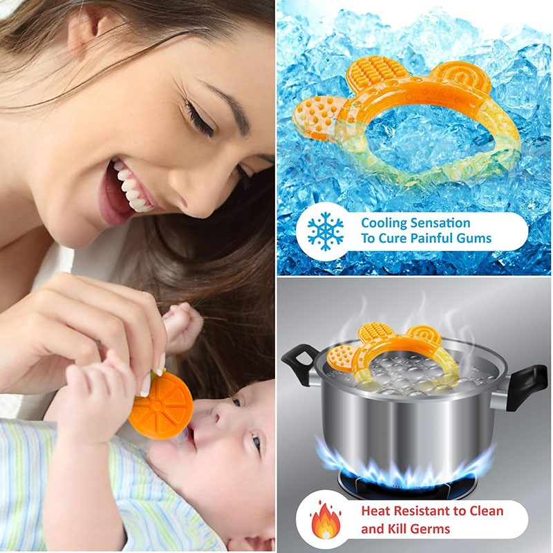 Silicone Baby Hand Teether With jhunjhuni CN-1pcs Baby Hand Teether