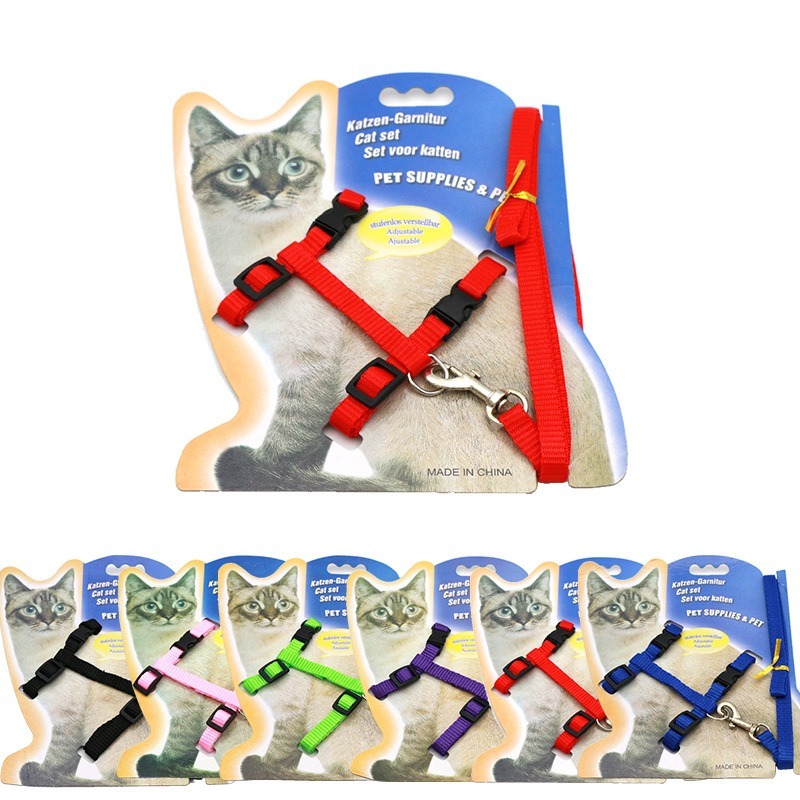 Cat Harness Leash Collar Set Adjustable Cartoon Bee Double Layer Dog Harness for Small Medium Pet Collar Leash Outdoor Walking